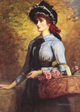  Everett Art Painting - BritishSweet Emma Morland Sn 1892 Pre Raphaelite John Everett Millais